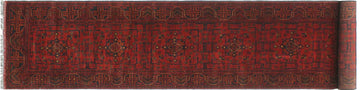handmade Tribal Biljik Khal Muhammadi Red Blue Hand Knotted RUNNER 100% WOOL Runner 3x13